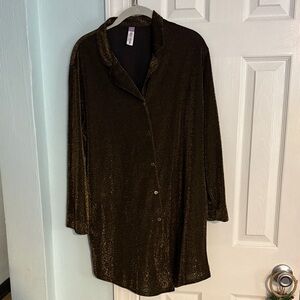 Shimmering Brown Button-Up Shirt